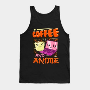 Cute & Funny Coffee And Anime Kawaii Coffee Cup Tank Top